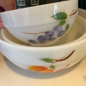 Vintage mixing Fire-King bowls - Designed by famous artist Gay Fad